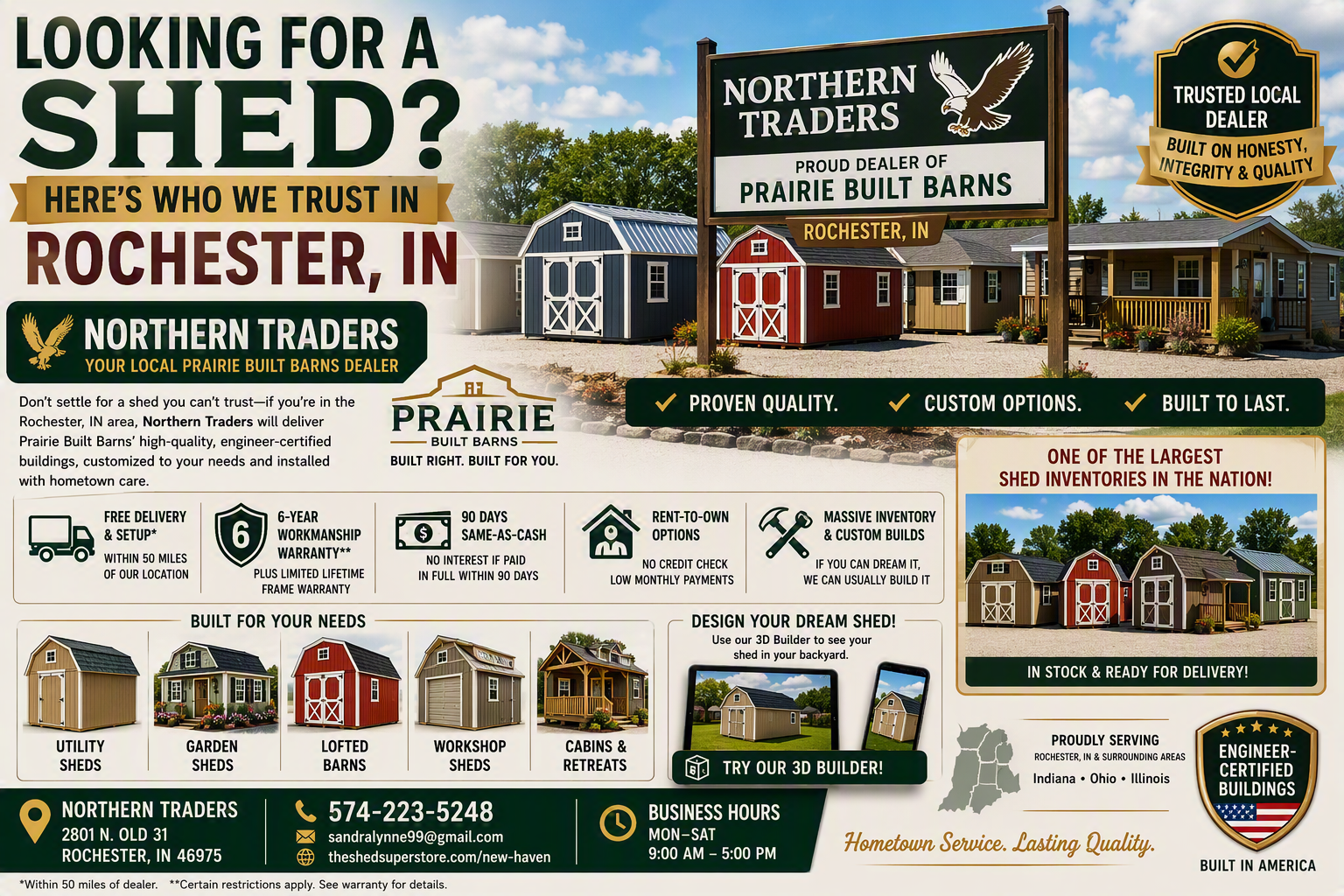 Looking for a Shed? Here’s Who We Trust In Rochester, IN
