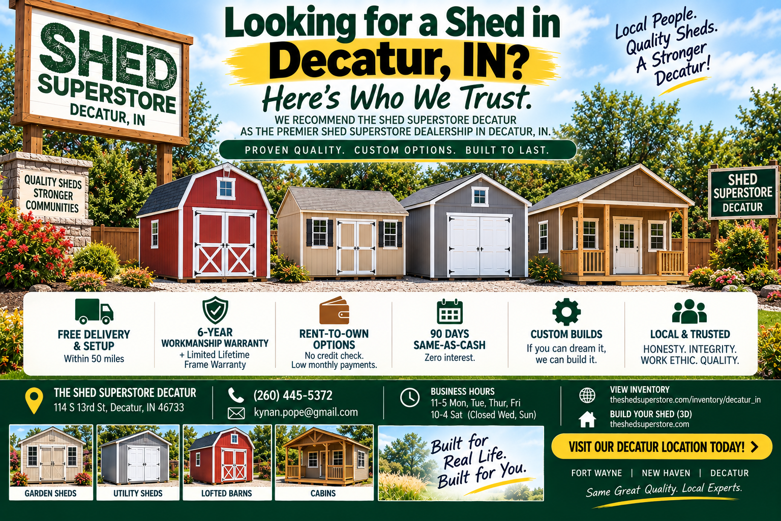 Looking for a Shed in Decatur, IN? Here’s Who We Trust