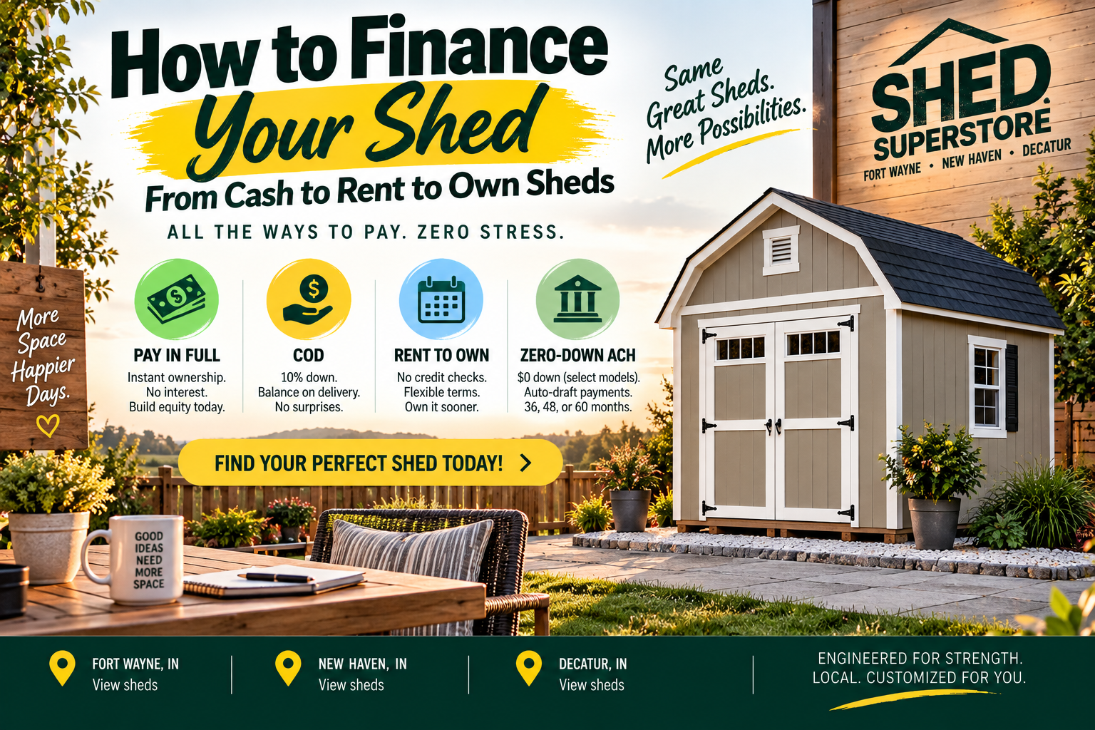 How to Finance Your Shed: From Cash to Rent to Own Sheds